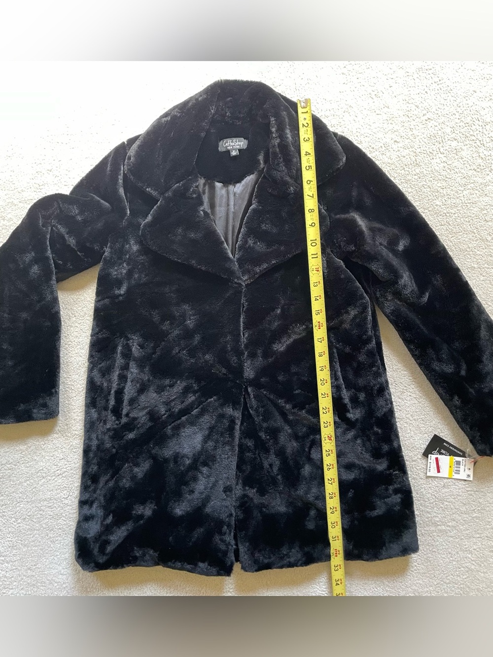 CoffeeShop Black Plush Teddy Coat